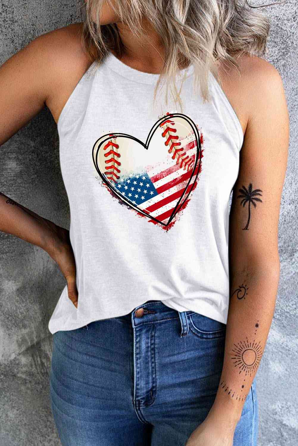 Stilla | Flag Heart Graphic Tank