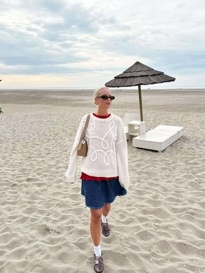 Stilla | Oversize jumper med elegante broderier