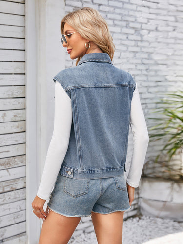 Stilla | Up Cap Sleeve Denim Jakke