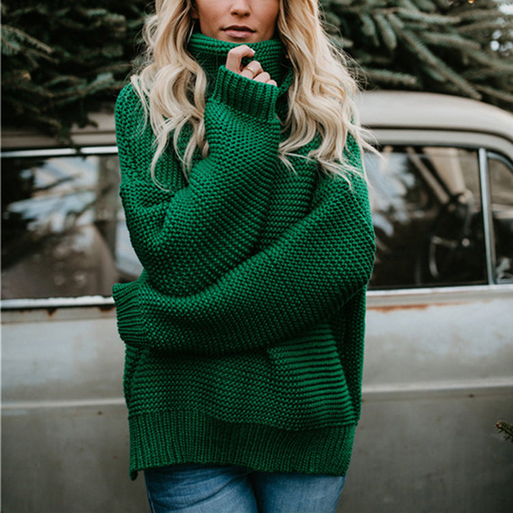 Kvinders hyggelige turtleneck sweater med tekstureret stik Stilla
