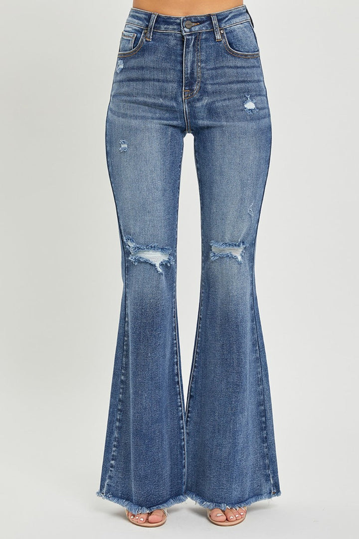 Stilla | Høj Talje Distressed Fare Jeans