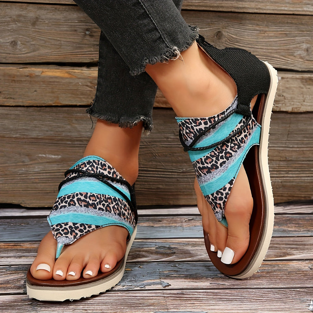 Stilla | Sandaler Med Solskinstryk Panterprint Og Batikmønster