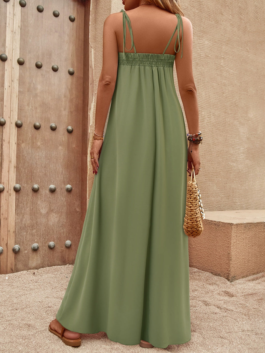 Stilla | Skulder Smocked Maxi Kjole