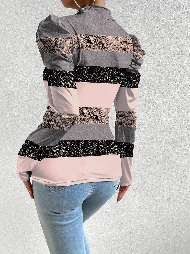Stilla | Satinbluse med puffærmer