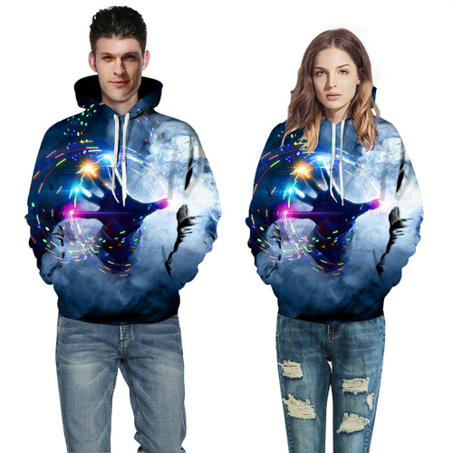 Herren Kapuzenpullover med kunstnerisk penselstræk-design Stilla