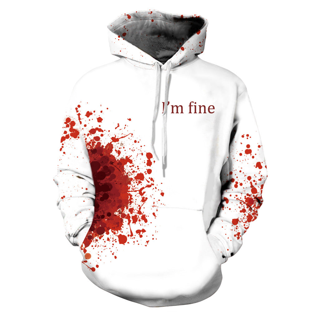 Dame hættesweatshirt med kunstnerisk blodsprøjtedesign og originalt logo Stilla