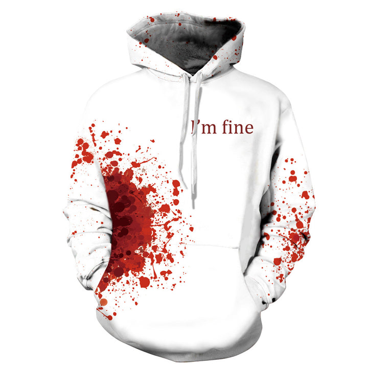 Dame hættesweatshirt med kunstnerisk blodsprøjtedesign og originalt logo Stilla