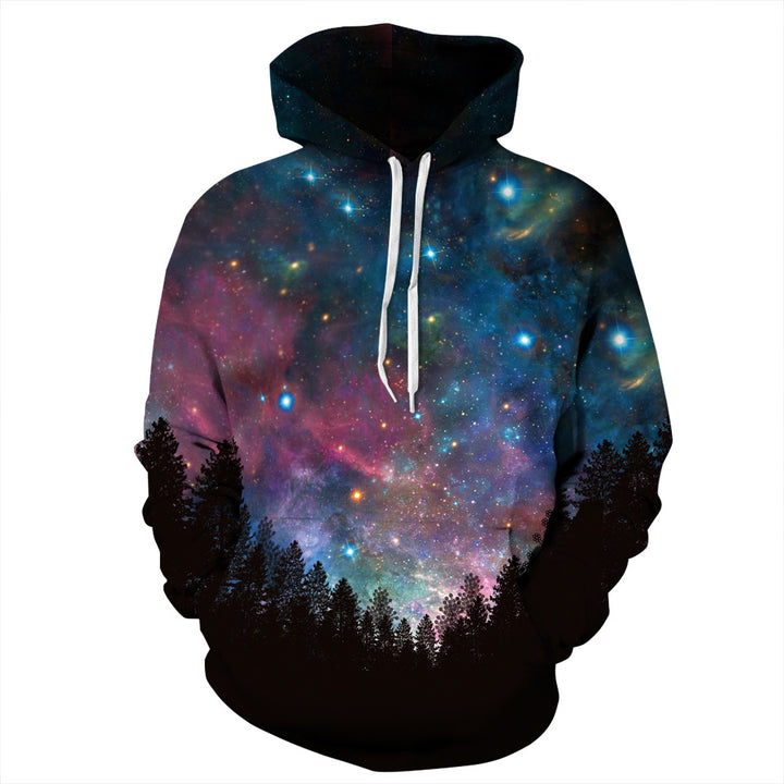 Dame hoodie med galaktisk design og unik farvekombination Stilla