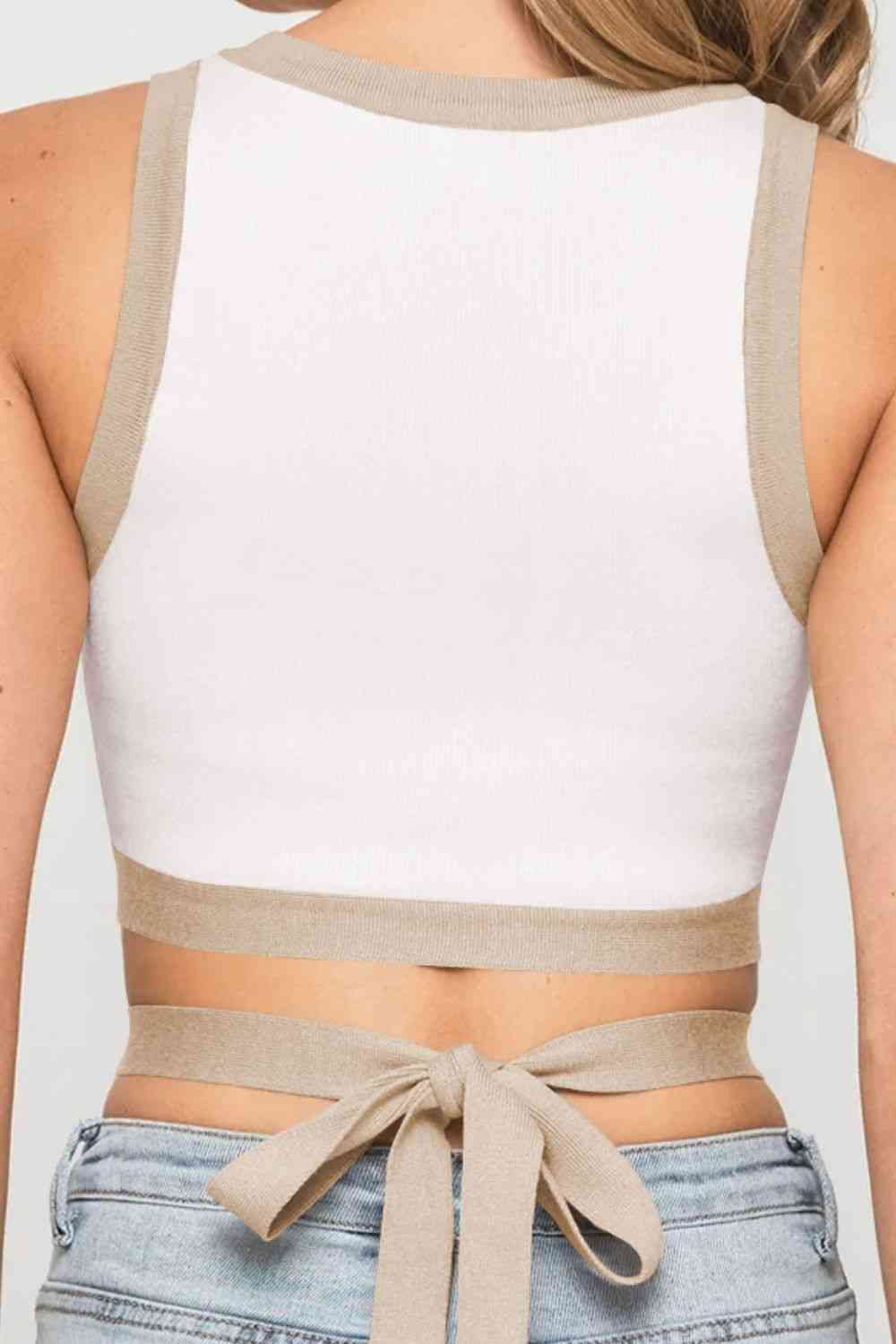Stilla | Tie Back Rund Hals Tank