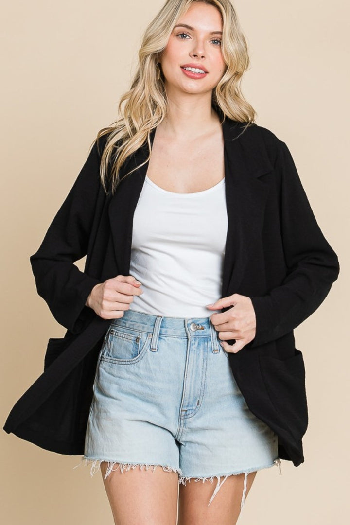 Stilla | Code One Knap Langærmet Blazer med Lommer