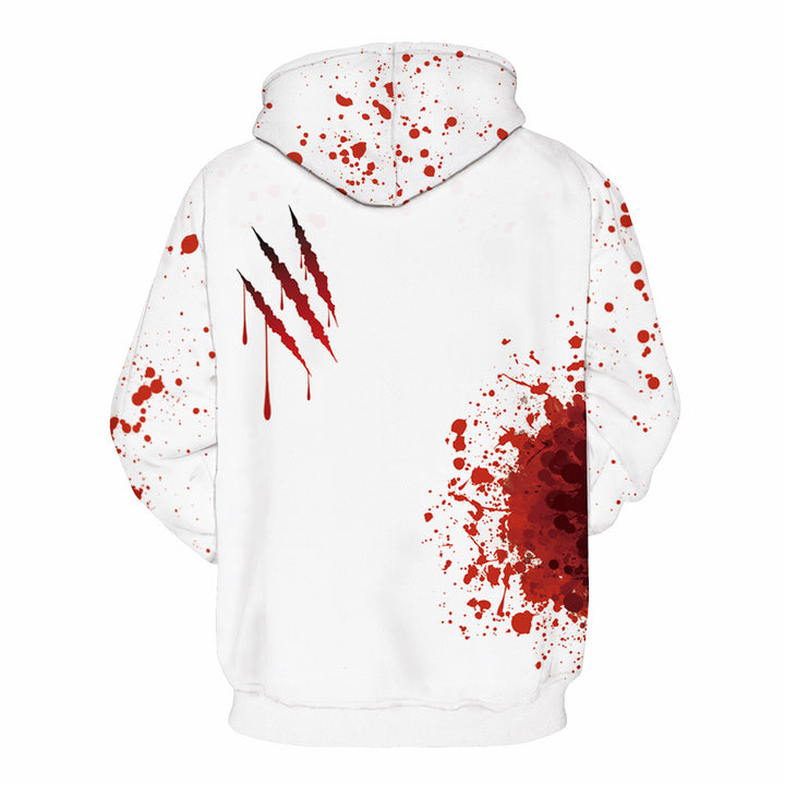 Dame hættesweatshirt med kunstnerisk blodsprøjtedesign og originalt logo Stilla