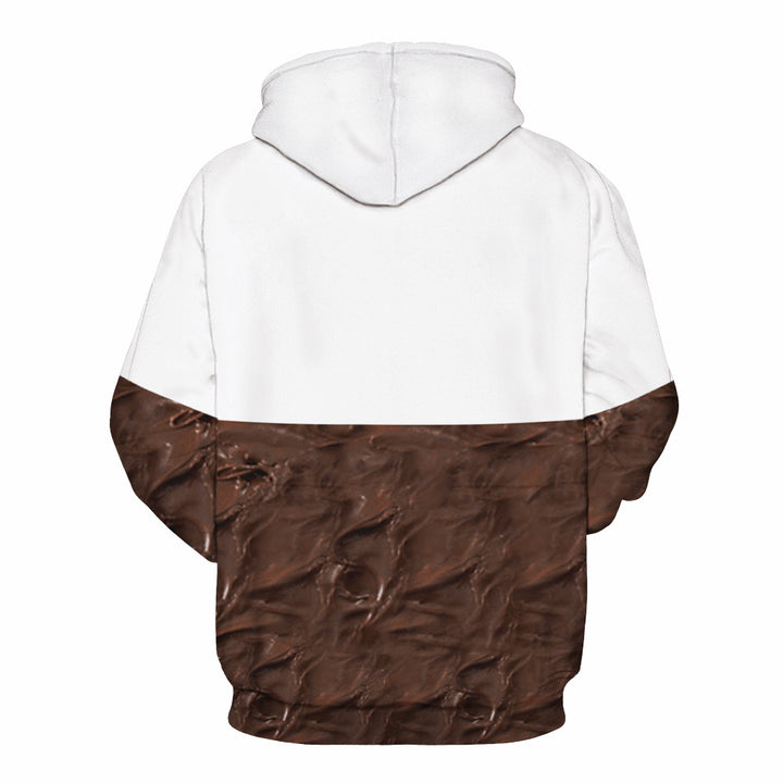 Dame Hoodie med kreativ Nutella-grafikdesign og blødt indvendigt fleece Stilla
