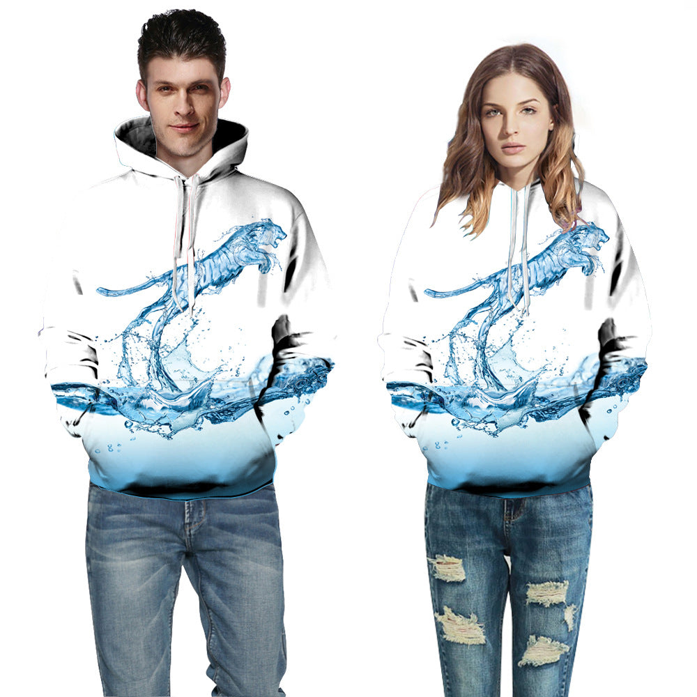 Herrer Hoodie med moderne penselstræk-design Stilla