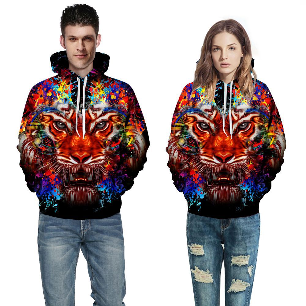 Herrer Hoodie med moderne penselstræk-design Stilla