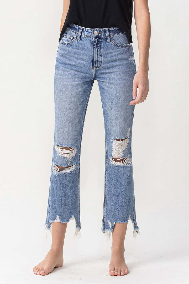 Stilla | Høj Talje Distressed Straight Jeans