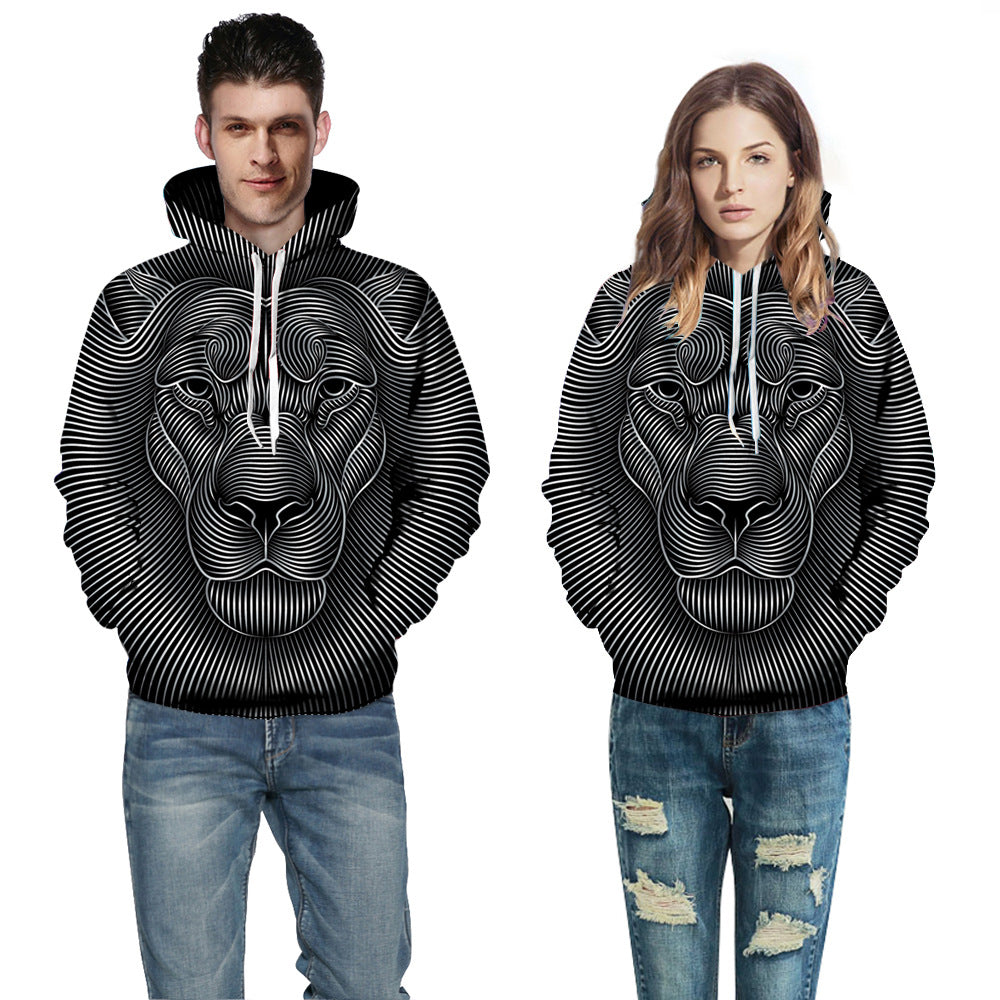 Herren Kapuzenpullover med kunstnerisk penselstræk-design Stilla