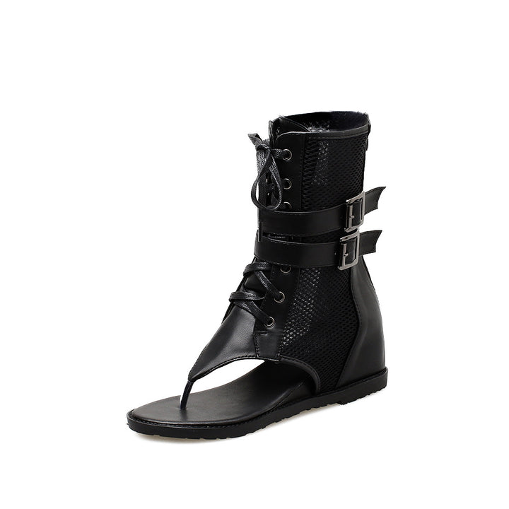 Dame sandaler med fashionable spændelementer og transparent mesh Stilla