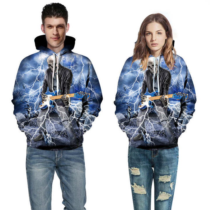 Herrer Sweatshirt med hætte med kreativt kattemotiv og galaktisk design Stilla