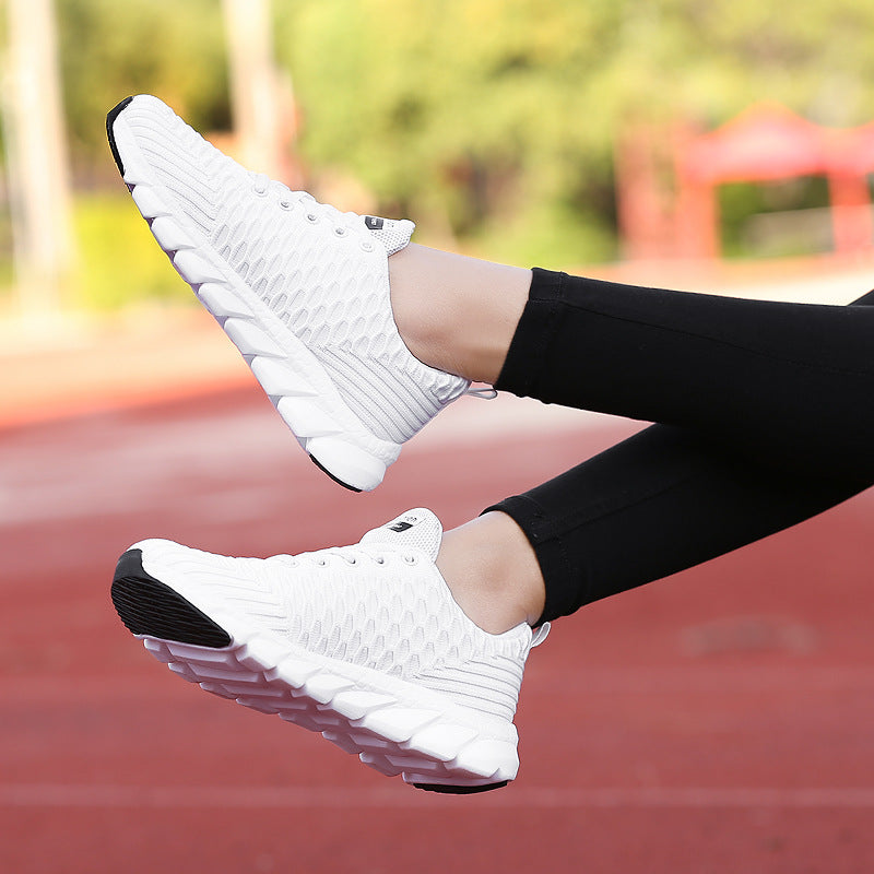 Dame nan lette åndbare strik-sneakers med polstret komfort-fodbed Skovae