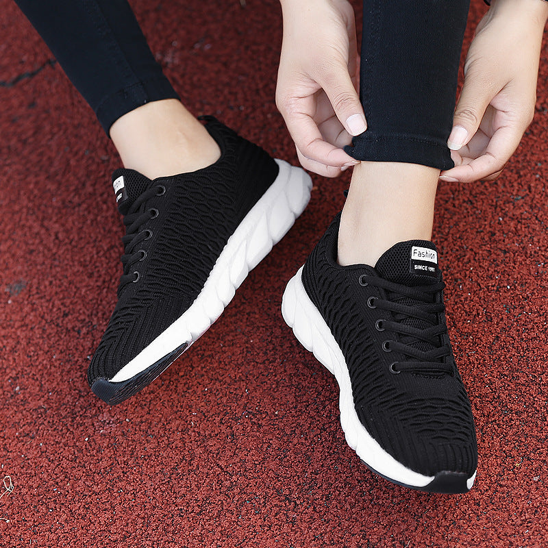Dame nan lette åndbare strik-sneakers med polstret komfort-fodbed Skovae
