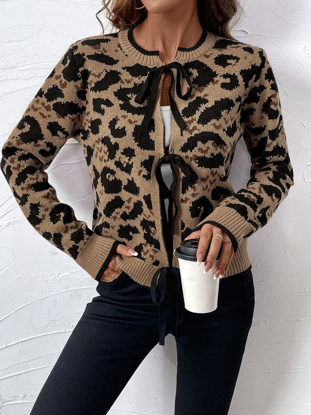Stilla | Bundet Leopard Langærmet Cardigan