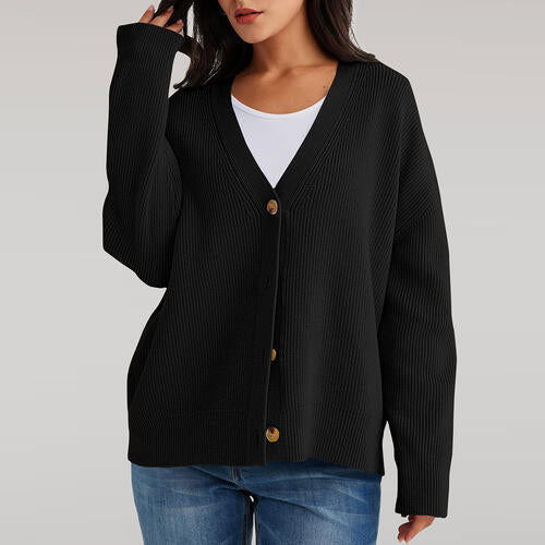 Stilla | Nakke Knap Front Cardigan