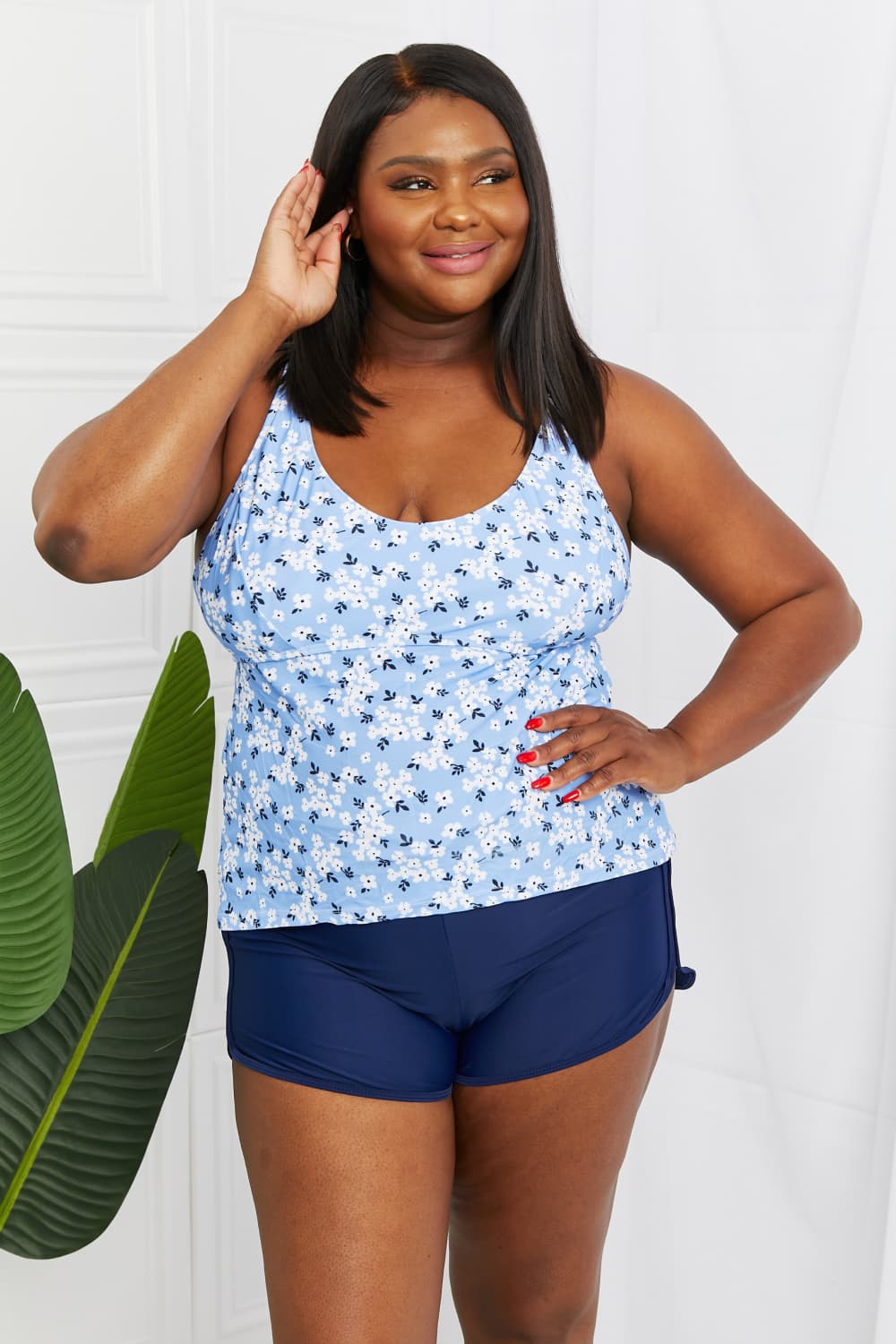Stilla | West Swim by the Shore Full Size To-piece Badedragt I Blossom Navy