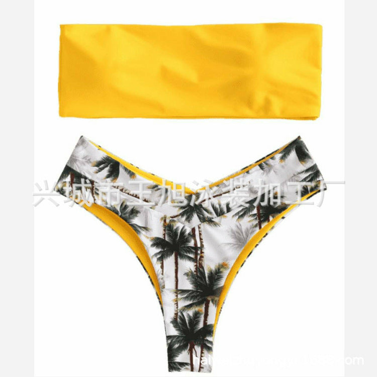 Dame bikini sæt med moderne knudedesign og blomster mønster Stilla