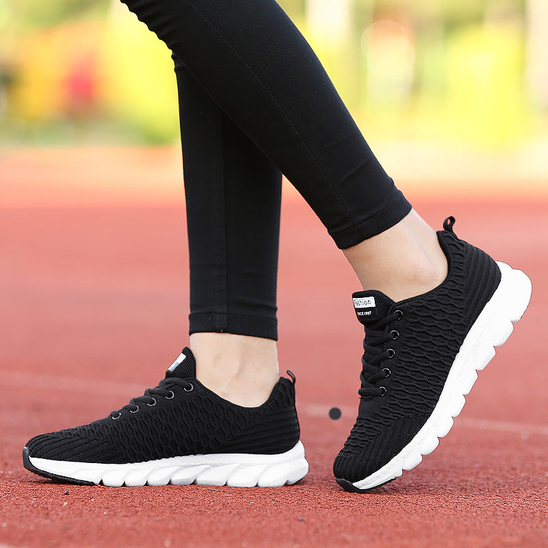 Dame nan lette åndbare strik-sneakers med polstret komfort-fodbed Skovae