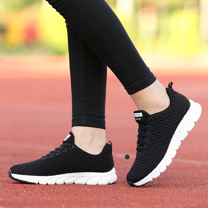 Dame nan lette åndbare strik-sneakers med polstret komfort-fodbed Skovae
