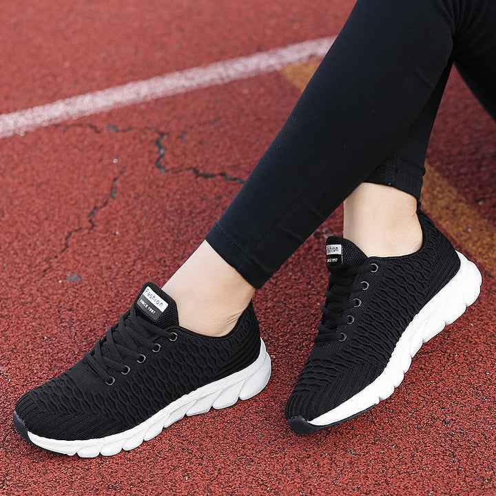 Dame nan lette åndbare strik-sneakers med polstret komfort-fodbed Skovae