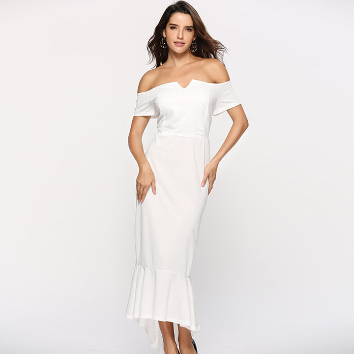 Dame Off-Shoulder High-Low Kjole Stilla