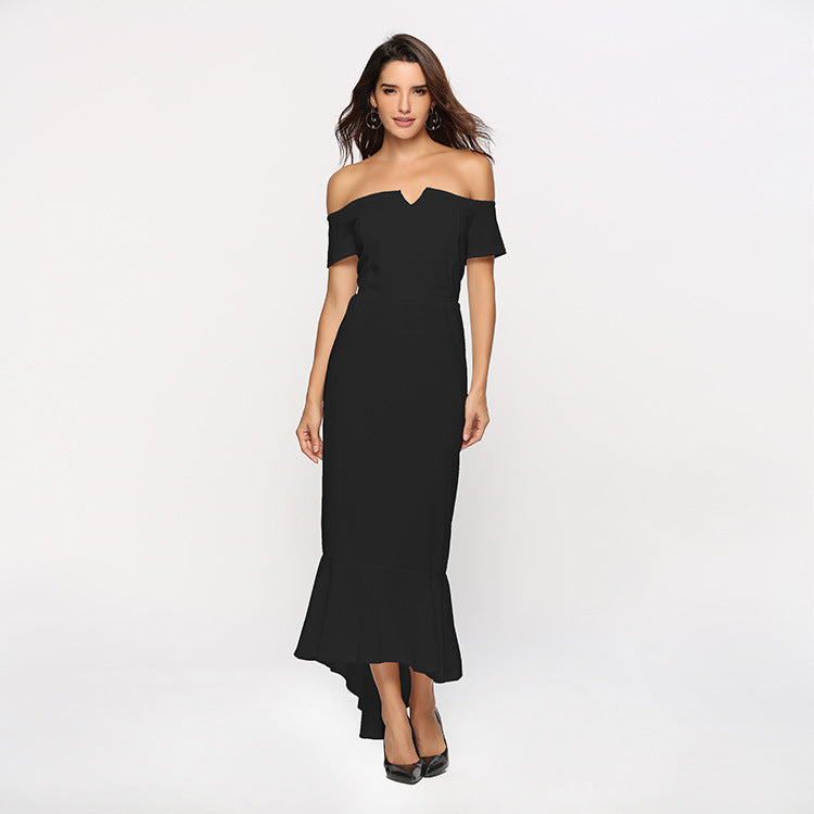 Dame Off-Shoulder High-Low Kjole Stilla
