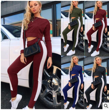Kvinders sporty fritidssæt med crop top og tætsiddende bukser Stilla