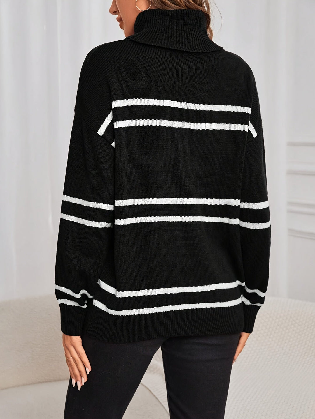 Stilla | Stribet rullekravepullover
