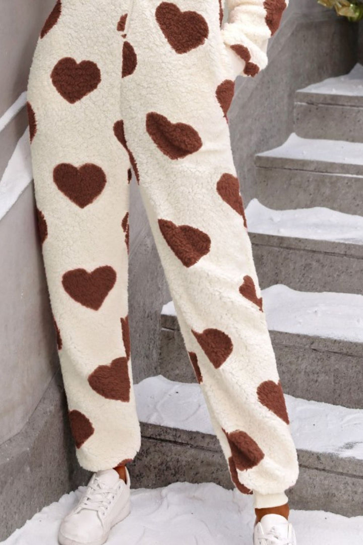 Stilla | Hjerte Lynlås Op Hoodie Lounge Jumpsuit