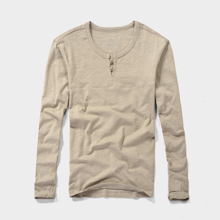 Dame afslappet langærmet skjorte med Henley-udskæring Stilla