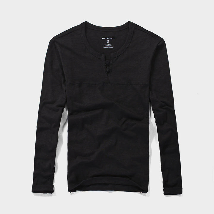 Dame afslappet langærmet skjorte med Henley-udskæring Stilla