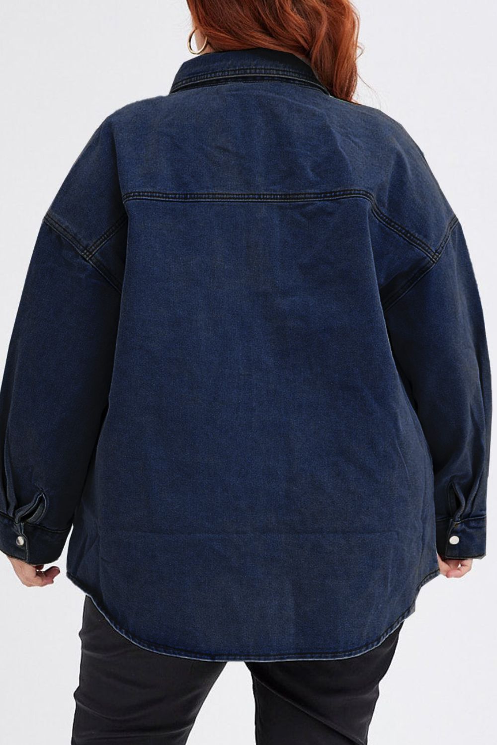Stilla | Størrelse Snap Down Pocketed Denim Jakke