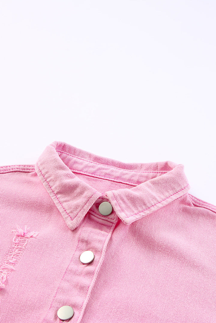 Stilla | Knap-Op Raw Hem Denim Jacket