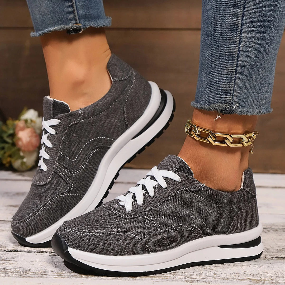 Stilla | Stilfulde Denim Platform Sneakers til Kvinder