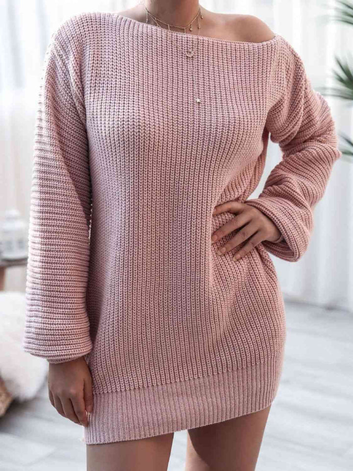 Stilla | Strik Ballonærme Båd Hals Sweater Kjole