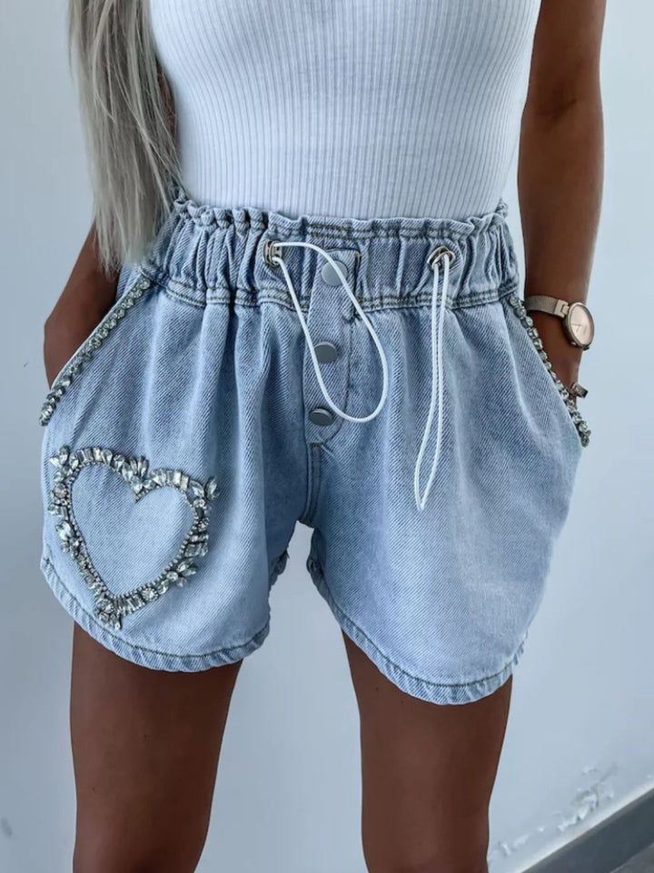 Stilla | Snøre Denim Shorts