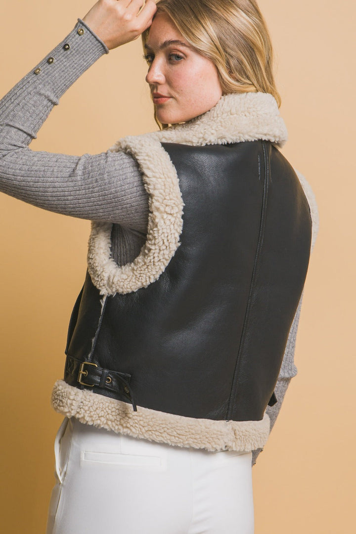 Stilla | Sherpa Vest Love Tree Med Lynlås og Lommer