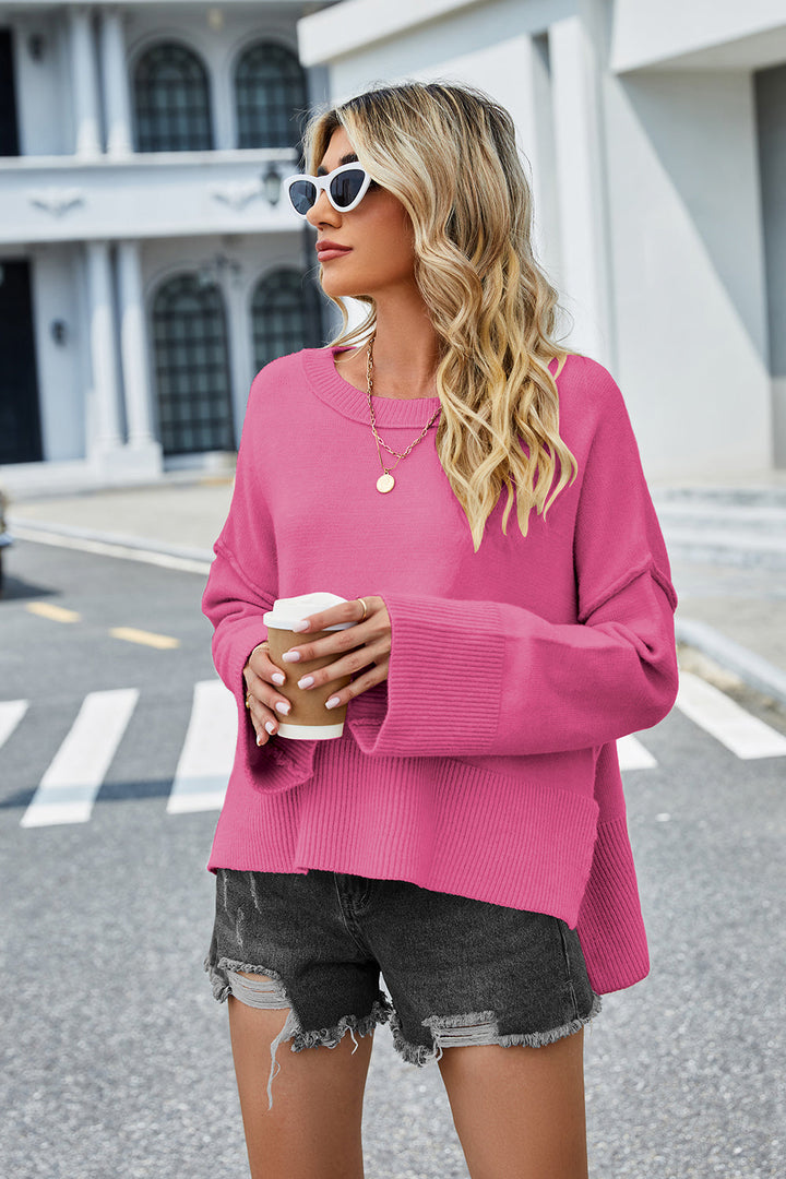Stilla | Lav Slids Rund Hals Langærmet Sweatshirt