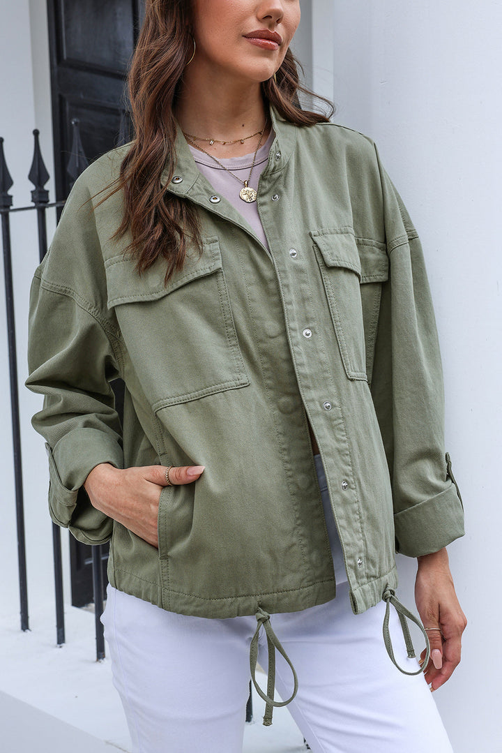 Stilla | Snap Down Dropped Shoulder Denim Jakke