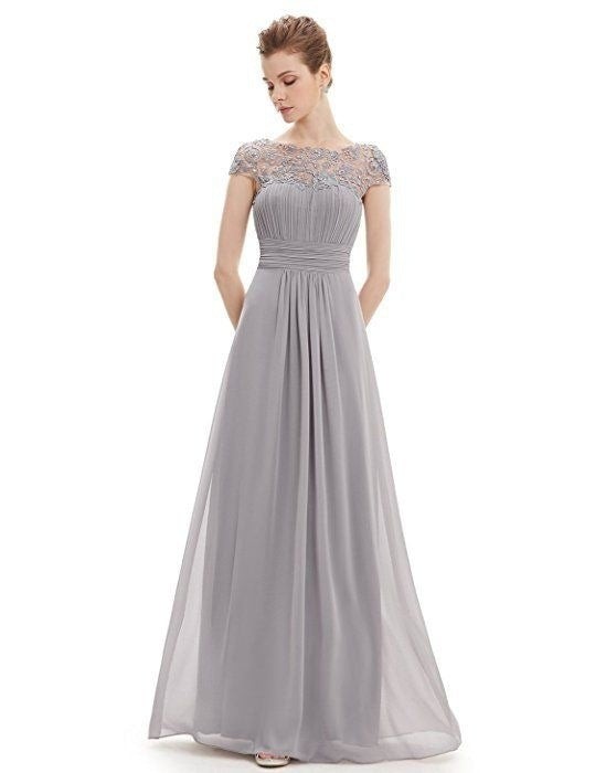 Dame Elegant Maxi Kjole med Blonde Top og Flydende Nederdel