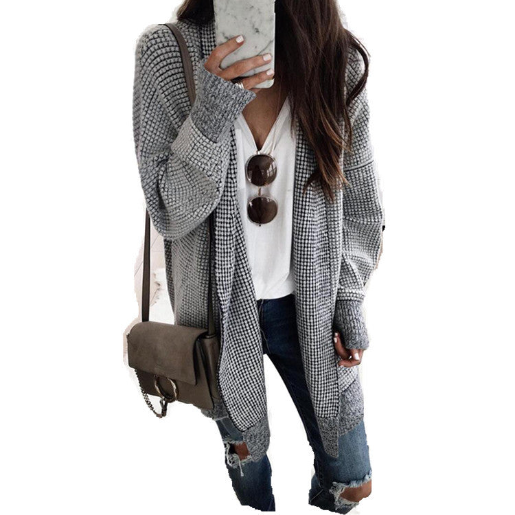 Kvinders cardigan i ternet design med åben front og elegante detaljer Stilla