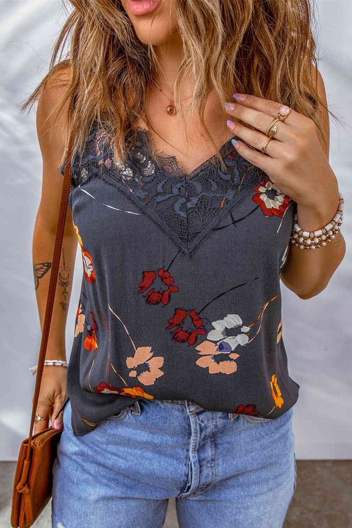 Stilla | Blomster Spidskant V-hals Cami