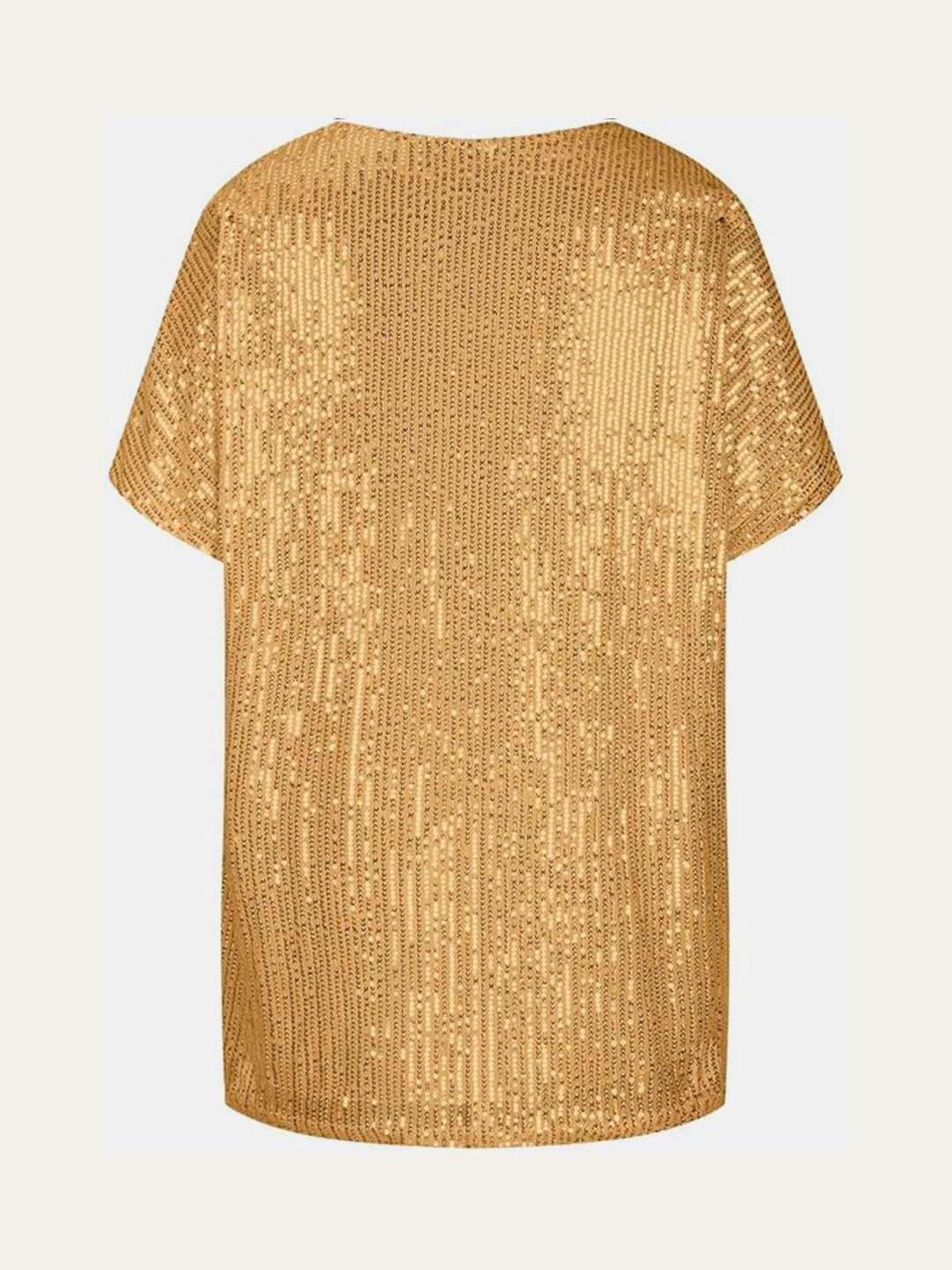 Stilla | Plus Size Paillet V-Hals Kortærmet Top